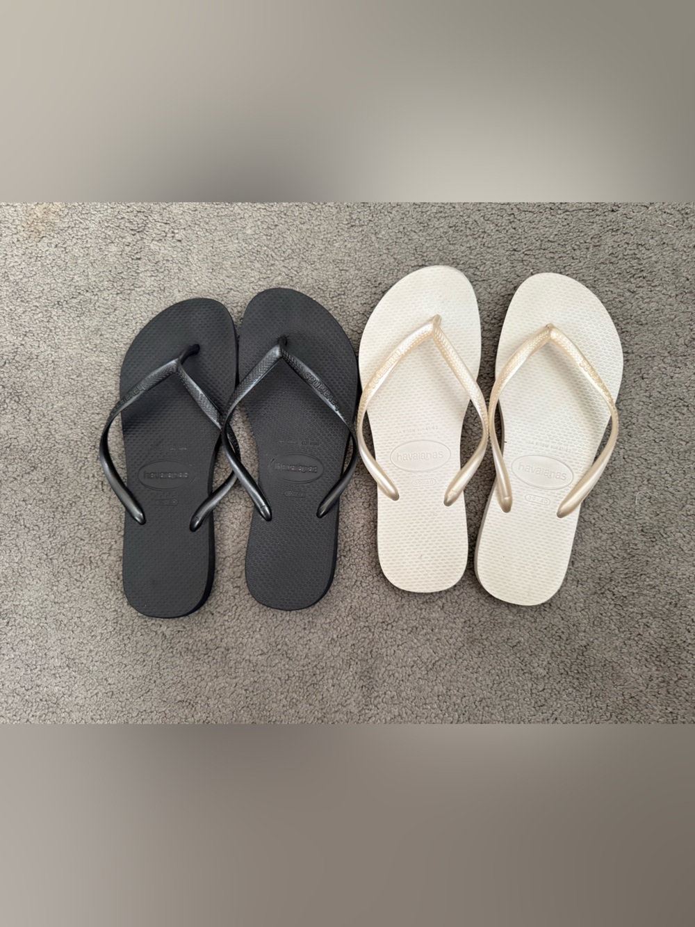 Havaianas Flip Flops Duo - Black & white Metallic